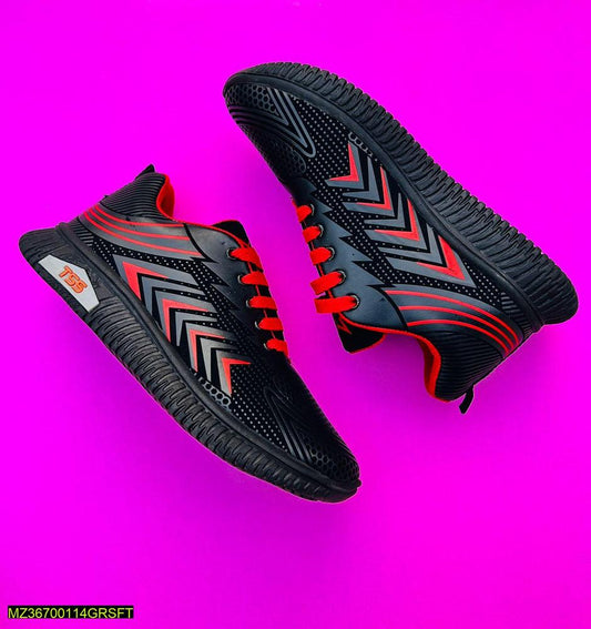 Men's Comfortable Black & Red Casual Sports Sneakers