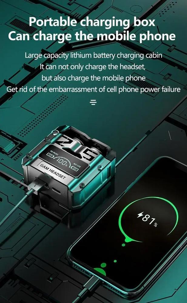 M25 Mecha-Series Gaming Earbuds — 9D Surround Sound & Bluetooth