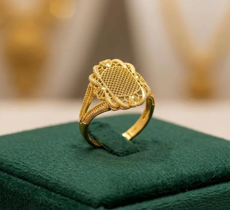 Majestic Golden Mesh Ring: