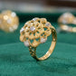 Royal Floral Gold-Plated Statement Ring