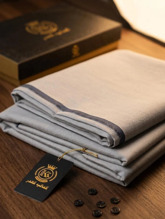 Premium Grey Khaddar Men Suit Fabric 3.5m