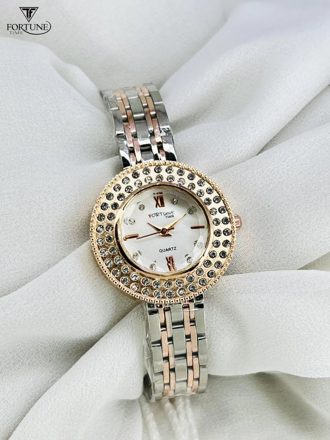 Fortune Time Crystal Luxe — Dual-Tone Women’s Statement Watch