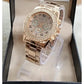 Diamond-Encrusted Chronograph Style Watch