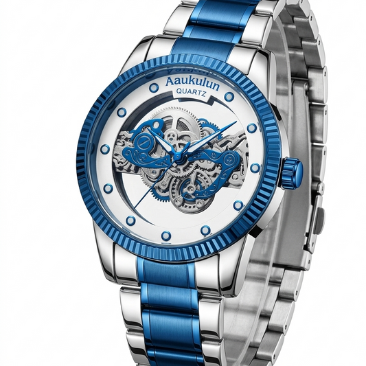 Aaukulun Skeleton Blue — Luxury Mechanical Art Edition