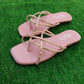 Luxe Crystal-Strap Flat Sandals