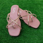 Luxe Crystal-Strap Flat Sandals