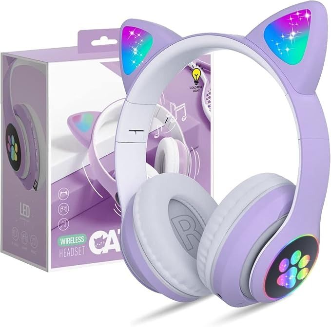 AuraTune Cat Ear Wireless – 55H Playtime Edition