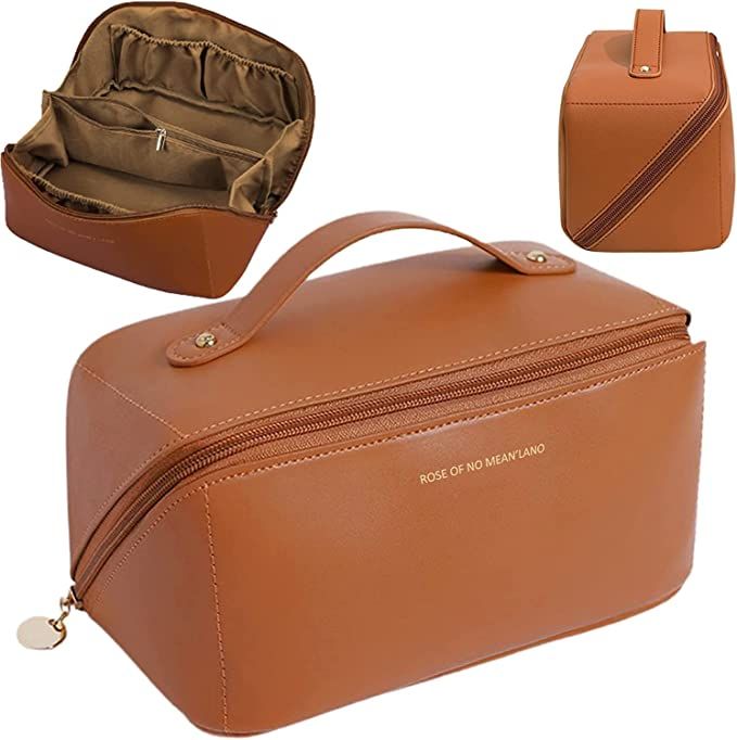 Large Capacity Vegan Leather Vanity Case