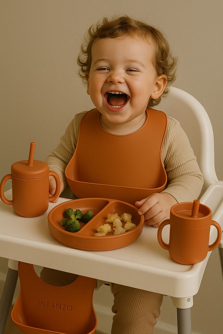 Complete Baby Feeding Set Food Grade Silicone Tableware with Bowl Plate Spoon and Bib