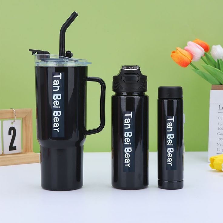 3-Piece Motivational Bottle Set 40oz Adventure Tumbler