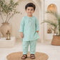 Boy's Cotton Embroidered Kurta Shalwar Set Mint Green 6-12M