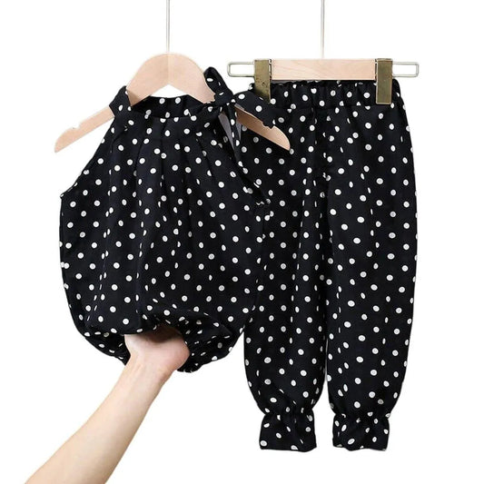Toddler Black Polka Dot Western Suit Set
