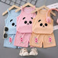 Pink Panda Bear Sleeveless Set for Girls 1-12Y