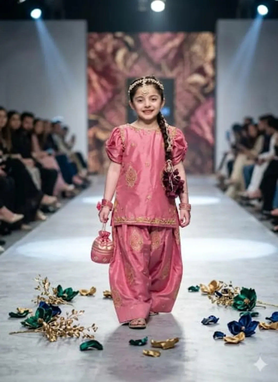 Pink Embroidered Girl's 3-Piece Lawn Suit Set
