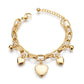 Gold Heart Charm Bracelet for Women
