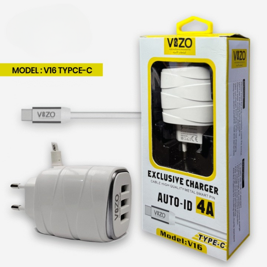 VIZO V16 4A Triple Port Fast Charger Kit — Type-C