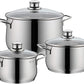 3-Piece Stainless Steel Cooking Pot Set