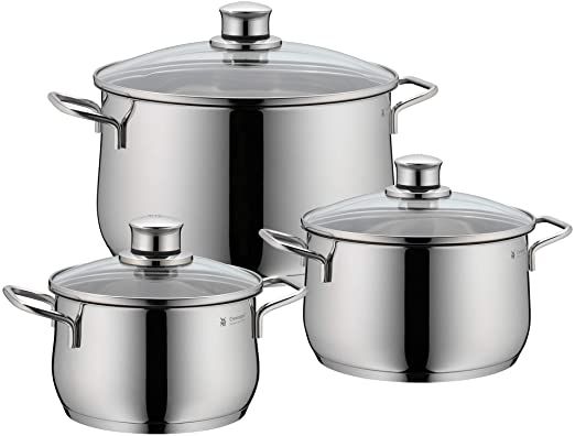 3-Piece Stainless Steel Cooking Pot Set