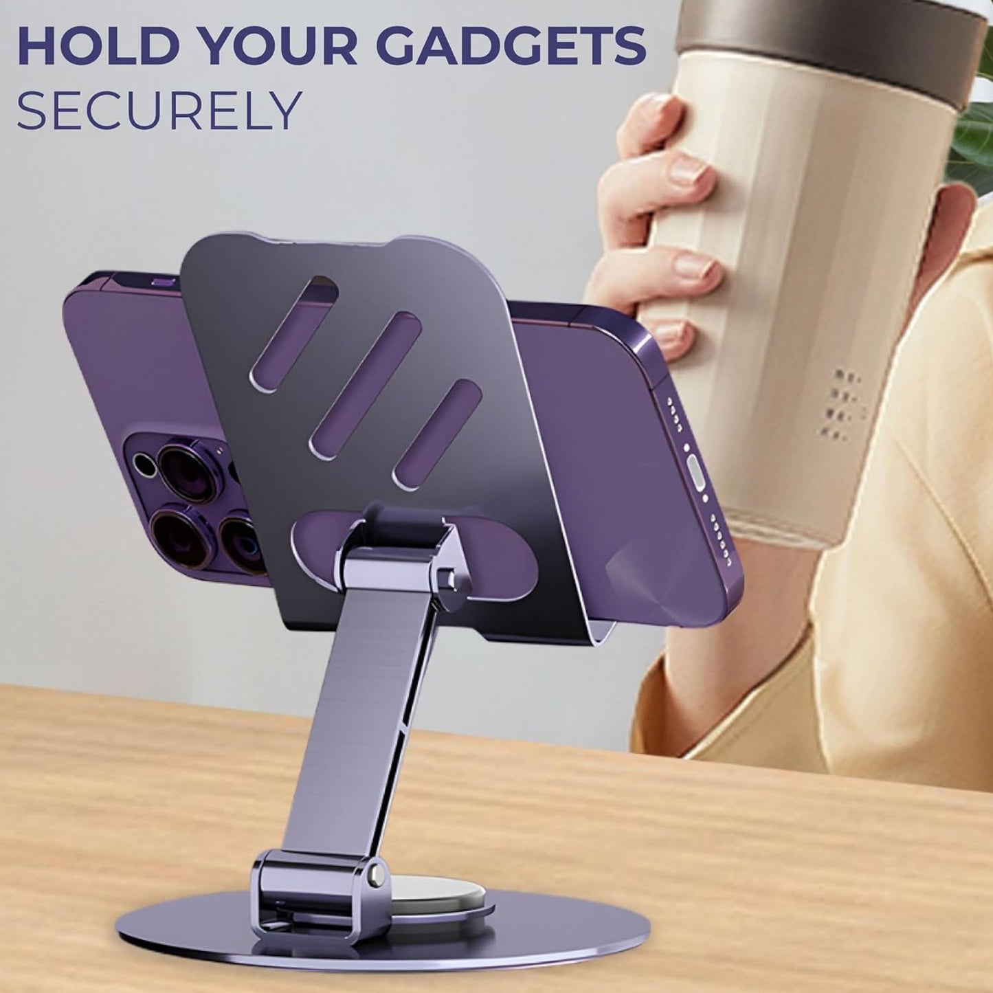 360° Rotating Metallic Desk Stand