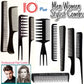 Pack of 10-Professional Hairdressing Combs For Women And Men