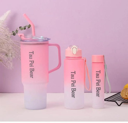 3-Piece Motivational Bottle Set 40oz Adventure Tumbler